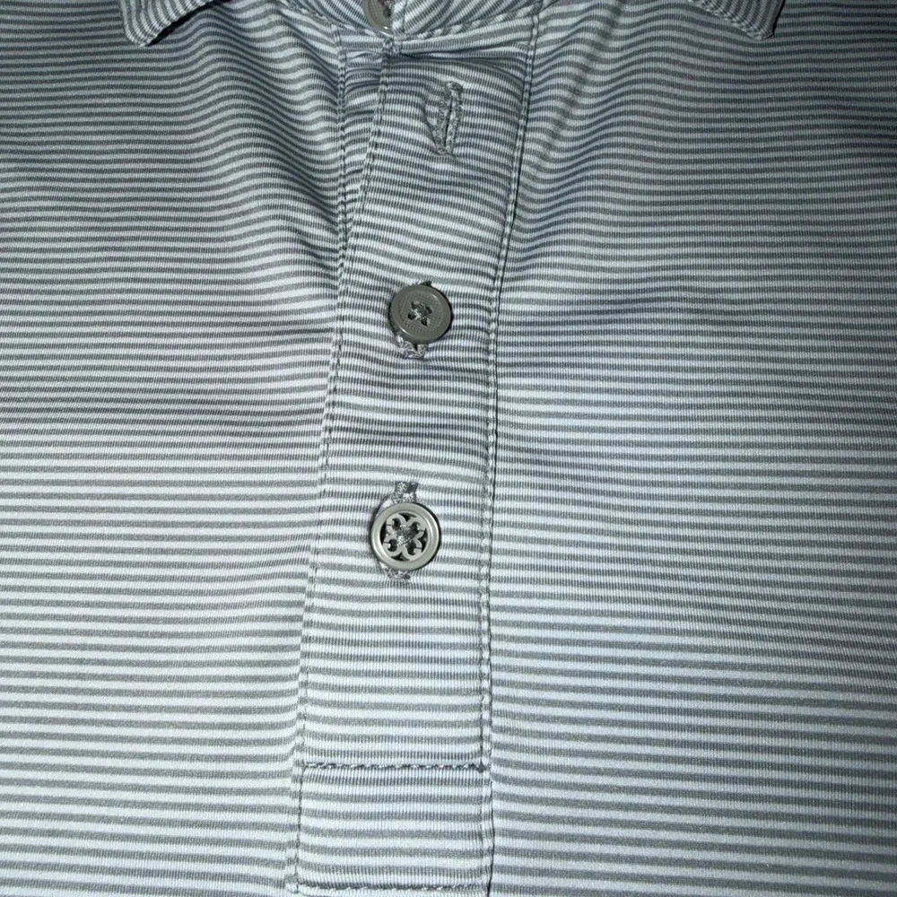 G Fore Golf Polo Men's Size XL Gray White Stripe Red Down Sides